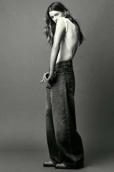 JEAN TAILLE MOYENNE TRF CEINTURE PLIÉE