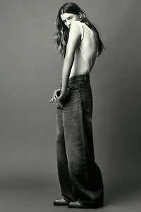 JEAN TAILLE MOYENNE TRF CEINTURE PLIÉE