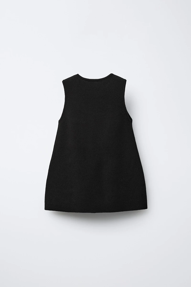 GINGHAM BOW KNIT DRESS