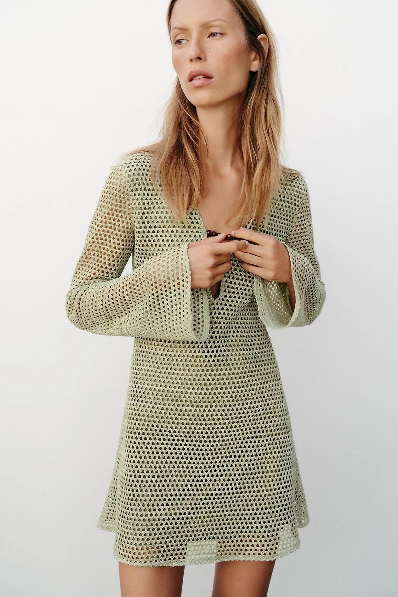 MINI CROCHET TRIM DRESS