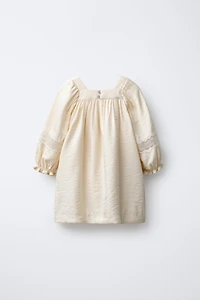 EMBROIDERED SATIN DRESS