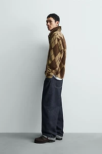 JACQUARD DIAMOND TEXTURE POLO SHIRT