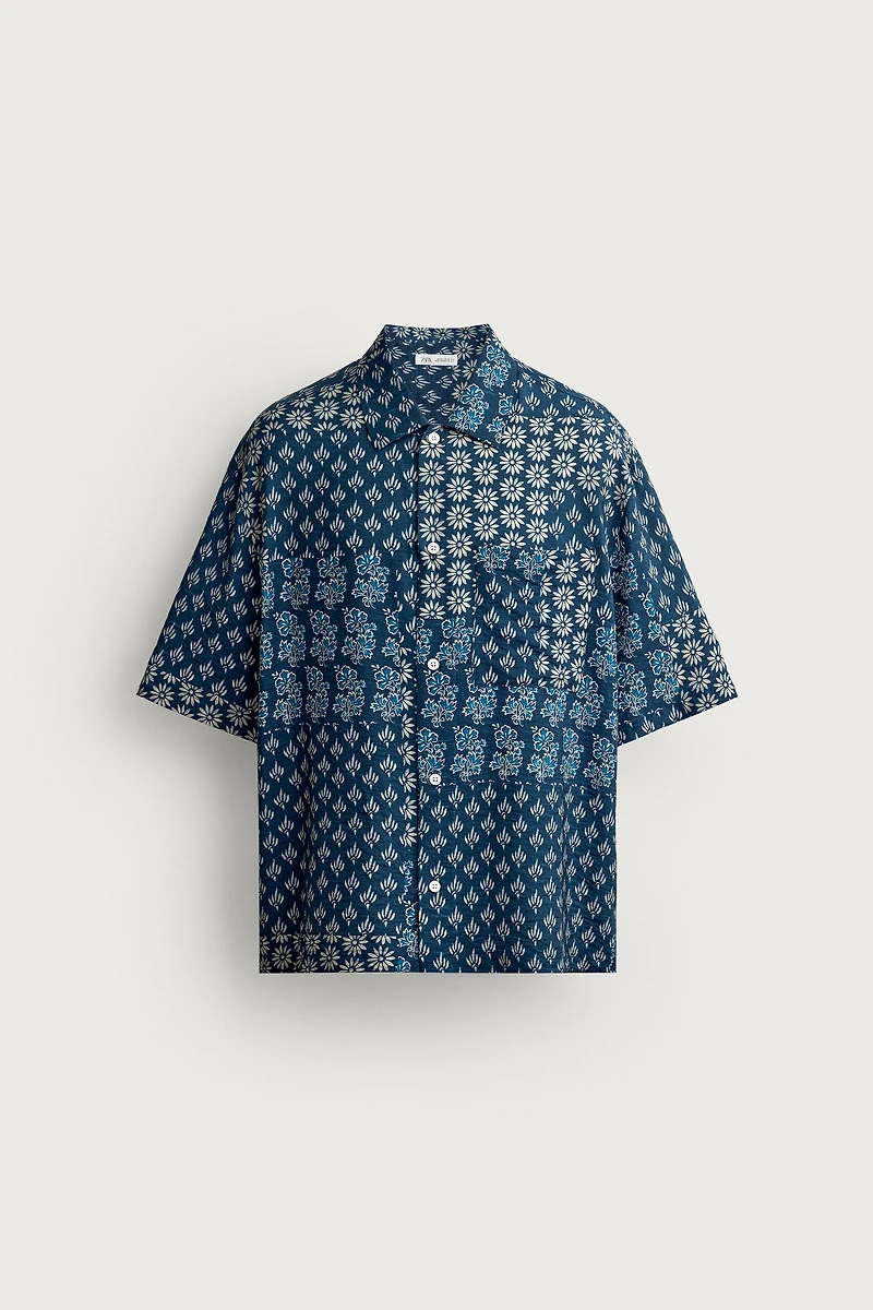 PATCHWORK PRINT RELAXED FIT SHIRT