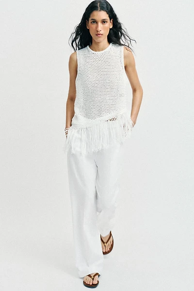 FRINGED KNIT TOP