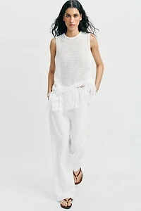 FRINGED KNIT TOP