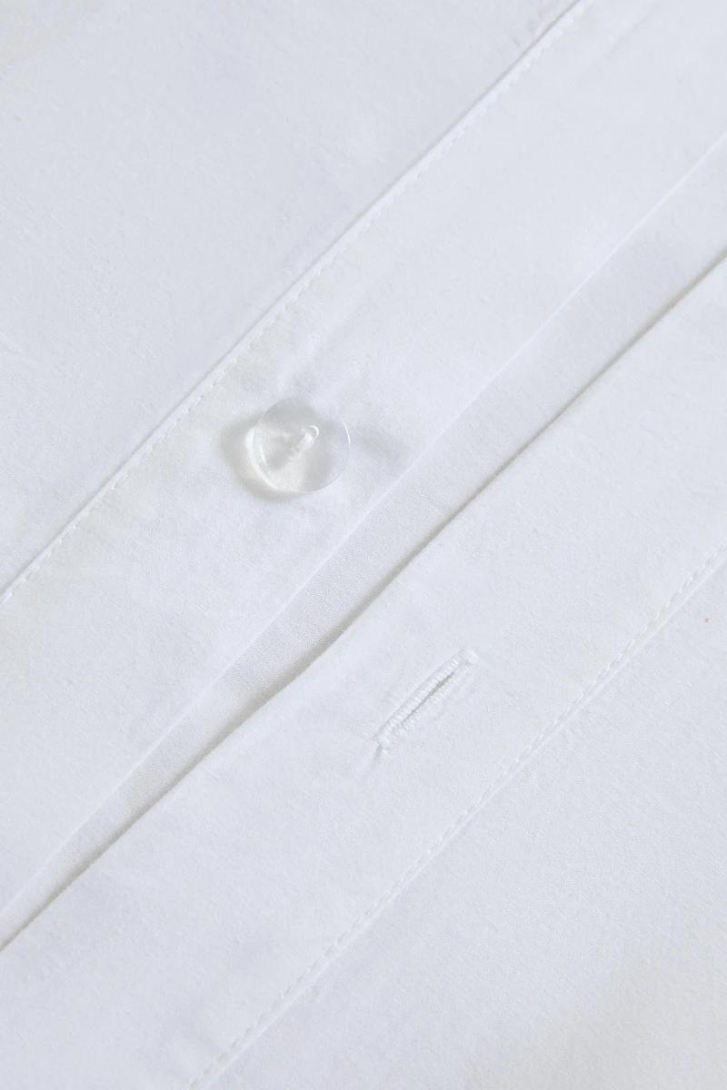 COTTON DUVET COVER WITH LINEN BORDER