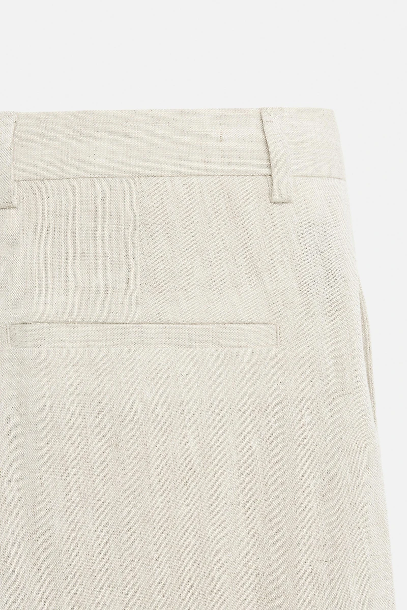 100% LINEN PLEATED PANTS