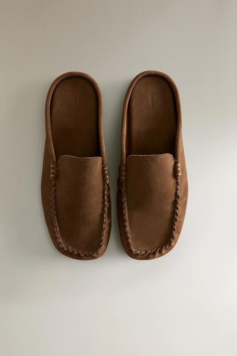 LEATHER MULE LOAFERS