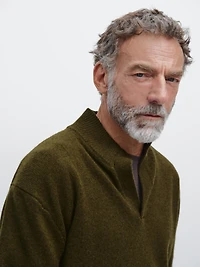Pull en maille à col mock V