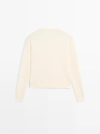 Wool knit cardigan with gold buttons