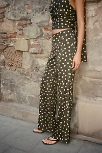 SATIN FLARE PANTS