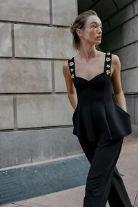 STRETCH PEPLUM TOP