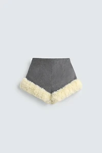 CONTRAST FAUX FUR SHORTS HARRY LAMBERT FOR ZARA X DISNEY