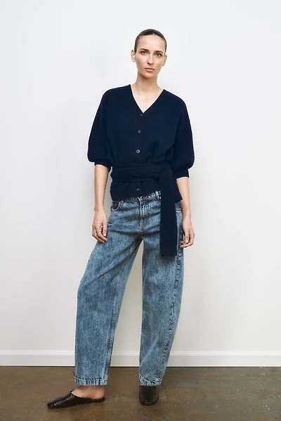 GILET 100% LAINE MANCHES BOUFFANTES