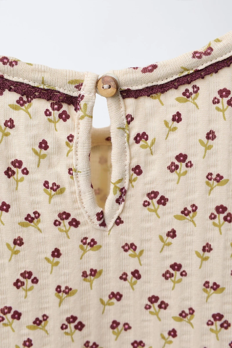 FLORAL TEXTURED PANEL DRESS