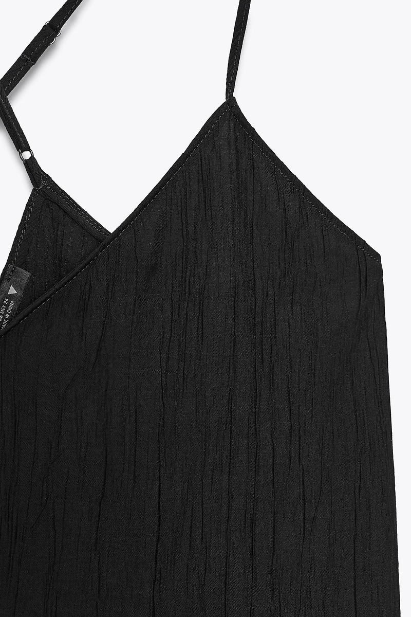 TEXTURED FLOWY LONG JUMPSUIT