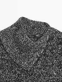 Mouliné knit vest with collar detail