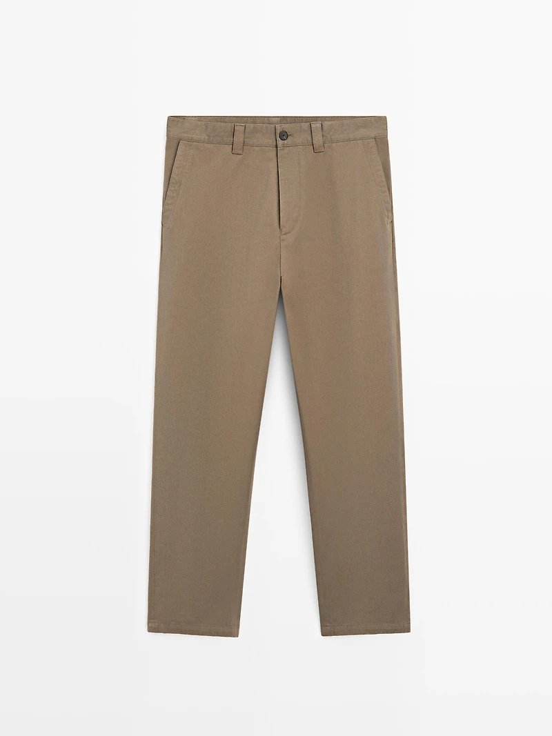 Relaxed fit cotton trousers