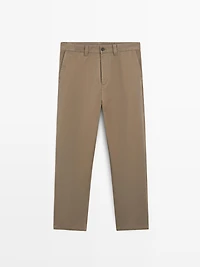 Relaxed fit cotton trousers