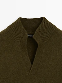 Pull en maille à col mock V