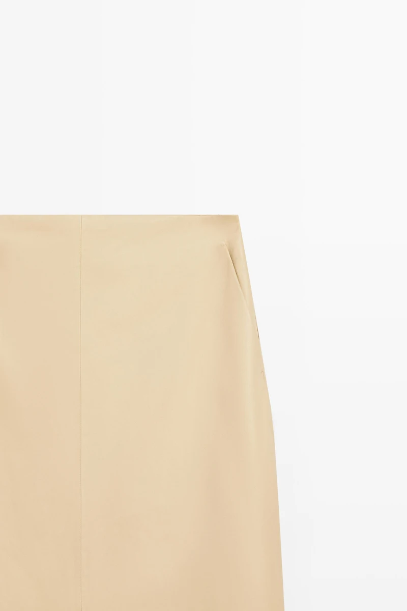 Nappa leather midi skirt