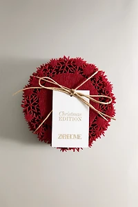 SET OF CHRISTMAS SNOWFLAKE FELT COASTERS (SET OF 6)