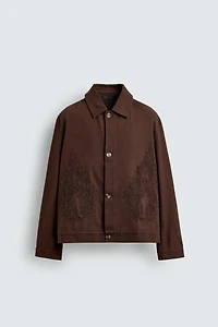 EMBROIDERED TEXTURED OVERSHIRT