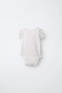 FIVE-PACK OF SHORT-SLEEVED FLORAL BODYSUITS