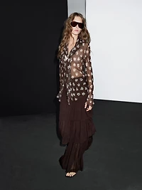 Flowing shirt with scarf collar