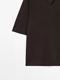 Oversize silk and wool blend knit sweater