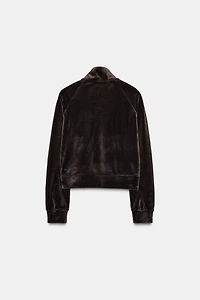 TEXT VELVET JACKET