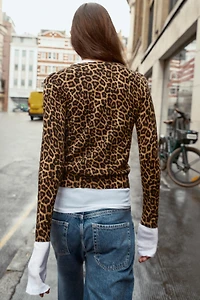 GILET EN MAILLE IMPRIMÉ ANIMAL