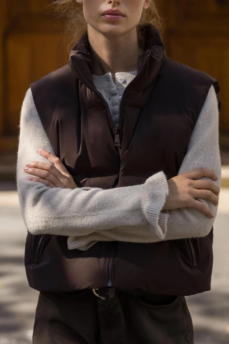 DOUDOUNE SANS MANCHES MATELASSÉE ENDUITE