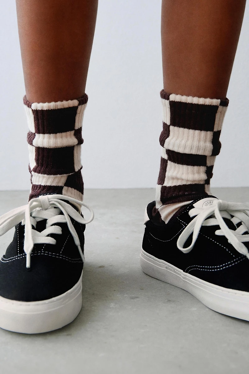 TWO-PACK OF CHECKERBOARD LONG SOCKS
