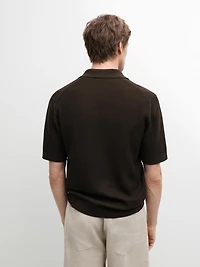 Regular fit cotton knit polo shirt