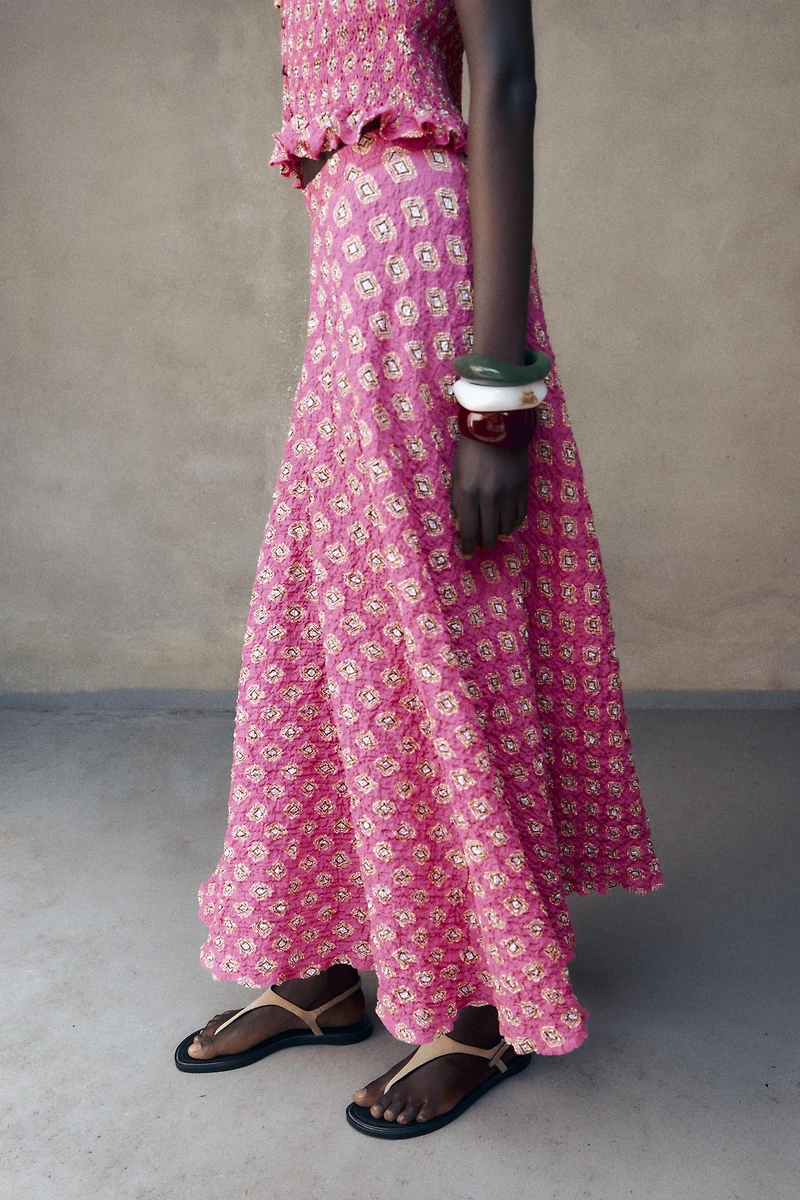 PRINTED MIDI SKIRT