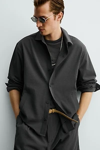 RELAXED FIT IRREGULAR TEXTURE OVERSHIRT