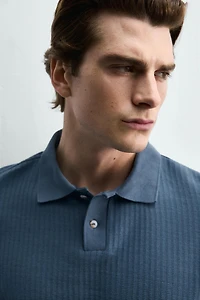 REGULAR FIT RIBBED POLO SHIRT
