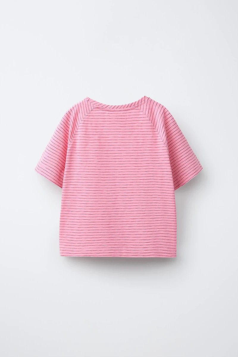 STRIPED RAGLAN SLEEVE T-SHIRT