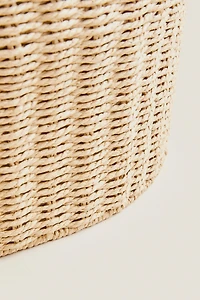 OVAL FABRIC-LINED LAUNDRY HAMPER