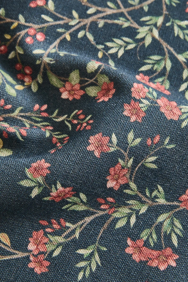 LOT DE SERVIETTES DE TABLE COTON LIN FLEURI NOËL (LOT DE 2)