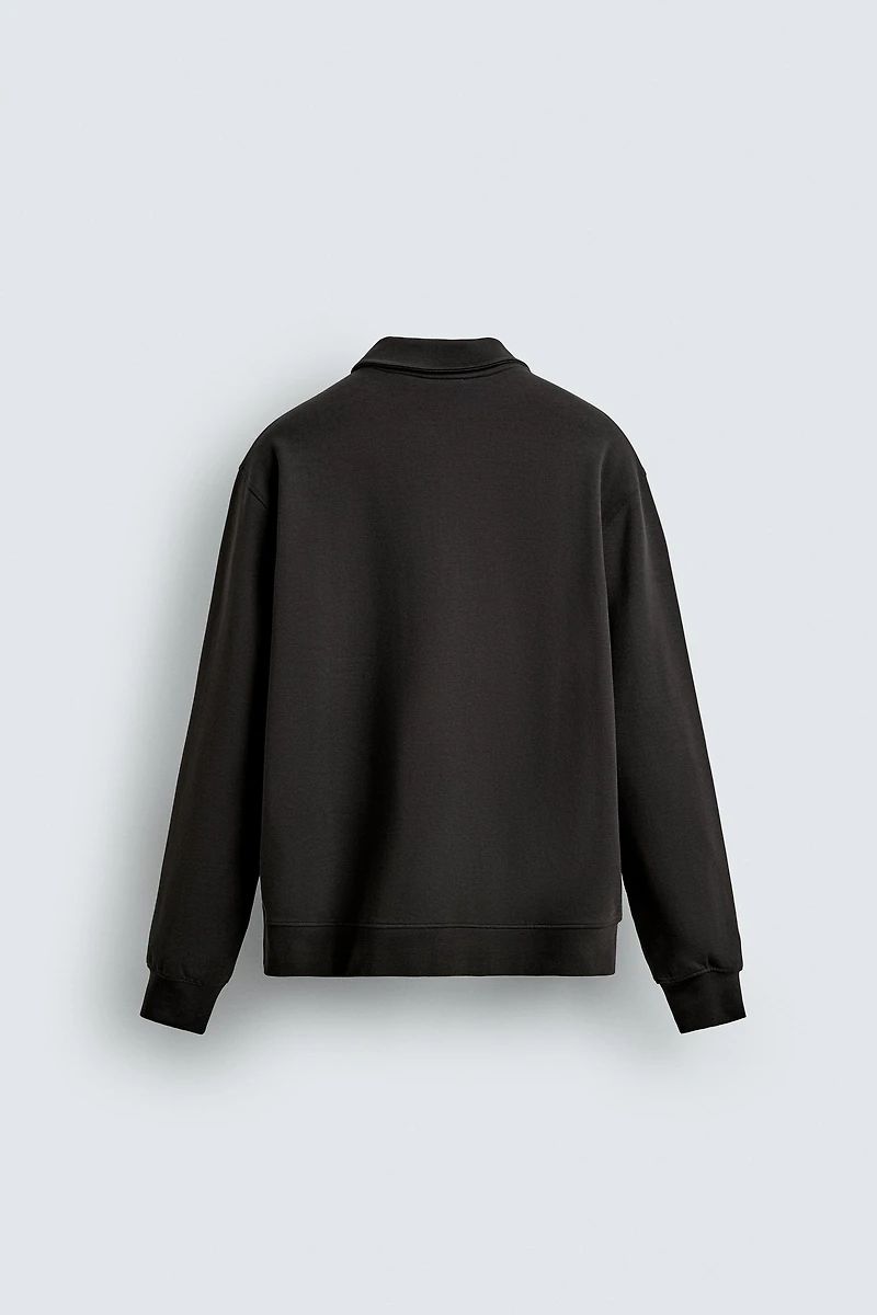 INTERLOCK ZIP POLO SWEATSHIRT