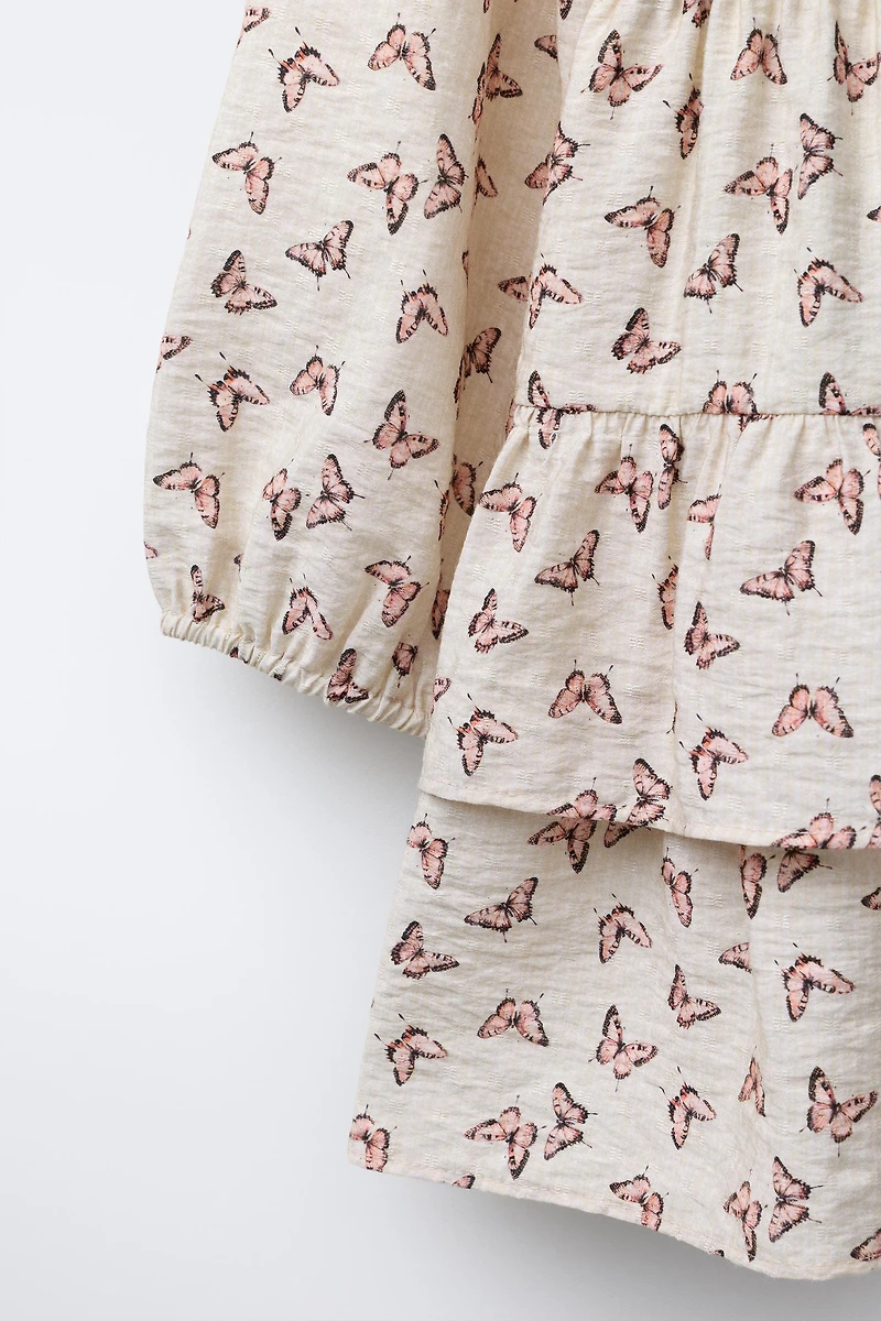 BUTTERFLY PRINT DRESS