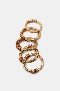 5-PACK OF ELASTIC METAL PIECE BRACELETS