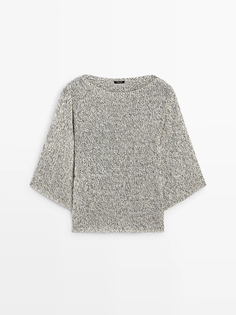 100% cotton knit cape sweater