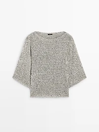 100% cotton knit cape sweater