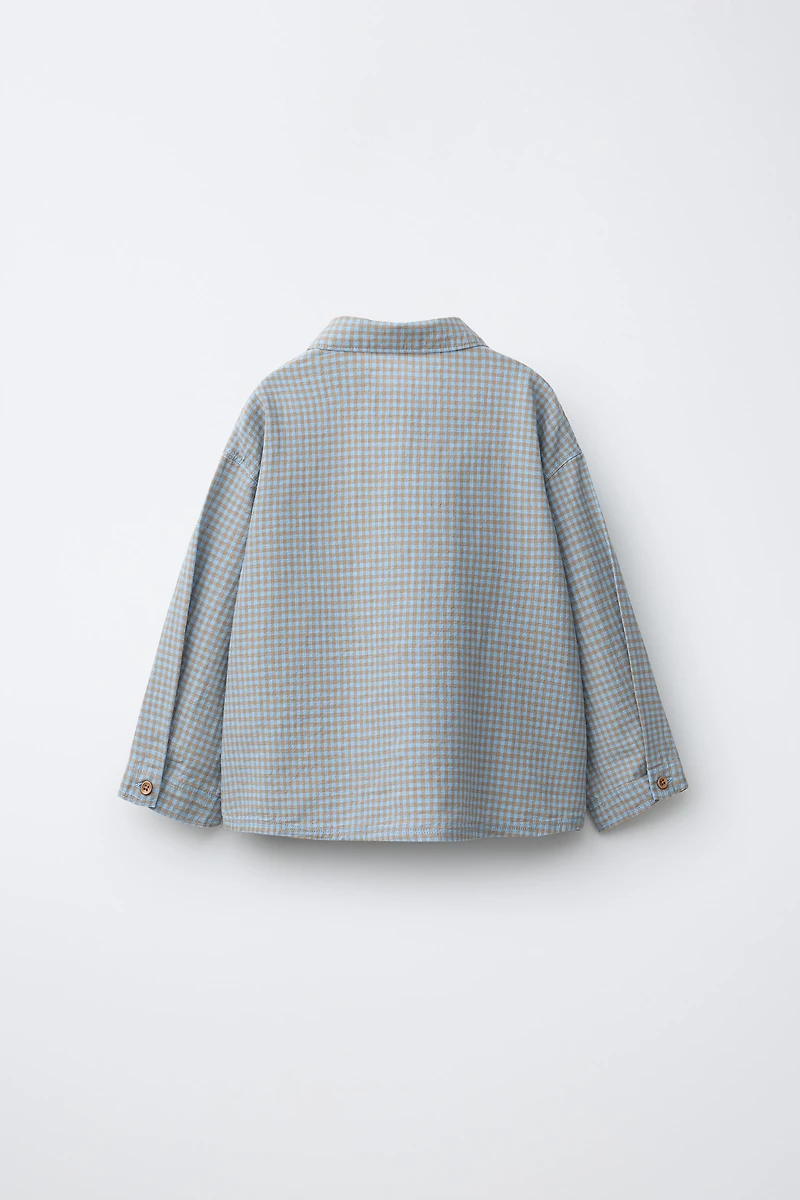 CHEMISE IMPRIMÉ CARREAUX VICHY EN COTON ET LIN