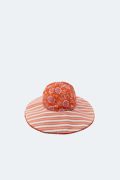 2-14 YEARS/ LIMITED EDITION FLORAL AND STRIPED HAT