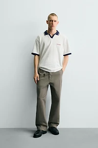 EMBROIDERED VERTICAL JACQUARD POLO