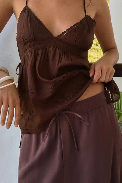EMBROIDERED GAUZE CAMISOLE